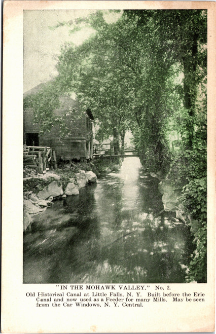 Postcard NY Little Falls Historical Canal In the Mohawk Valley series