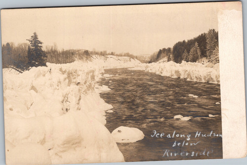 RPPC NY Riverside Ice along Hudson river