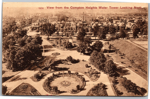 Postcard MO St. Louis View from Compton Heights Water Tower Looking North selige