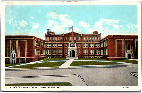 Postcard MD Cumberland Allegany High School