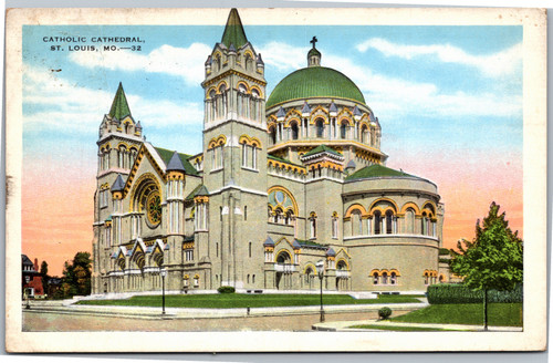 Postcard MO St. Louis  Catholic Cathedral