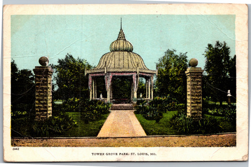Postcard MO St. Louis Tower Grove Park