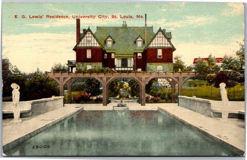 Postcard MO St. Louis E. G. Lewis Residence University City