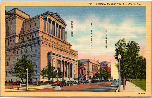 Postcard MO St. Louis Lindell Boulevard