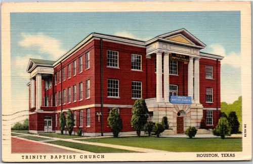 Postcard TX Houston Trinity Baptist Church