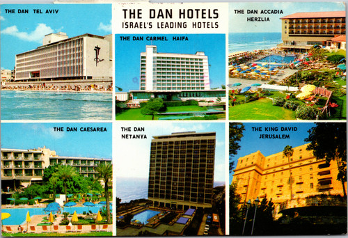 Postcard Israel The Dan Hotels Tel Aviv Caesarea Netanya Herlzia Jerusalem