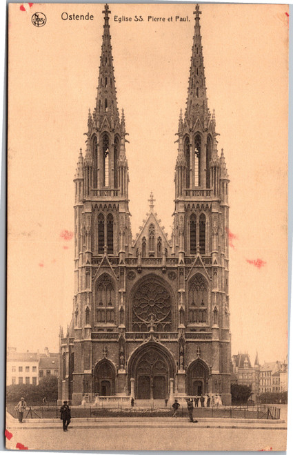 Postcard Belgium Ostende Eglise SS Pierre et Paul