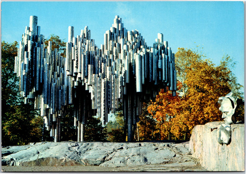 Postcard Finland Helsinki Monument to Jean Sibelius