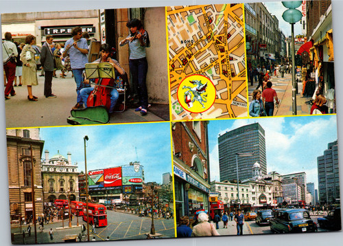 london multiview with coca-cola and map