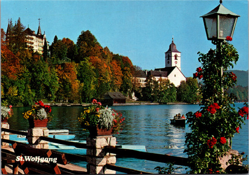 Postcard Austria St. Wolfgang Benatzky Promenade with Eibenstein Castle