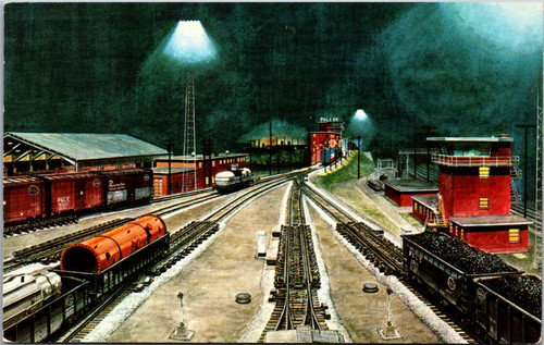 Howard Fogg Night Scene Pittsburgh Lake Erie RR Youngstown OH