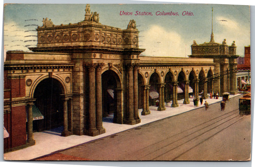 Postcard OH Columbus Union Station 1911