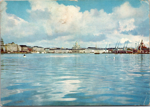 Postcard Finland Helsinki The White City of the North view from water