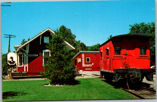 Postcard OH Peninsula Historica Railroad Depot Rivercraft Junction