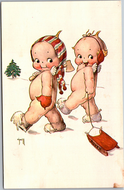 Kewpies with rover sled - reproduction