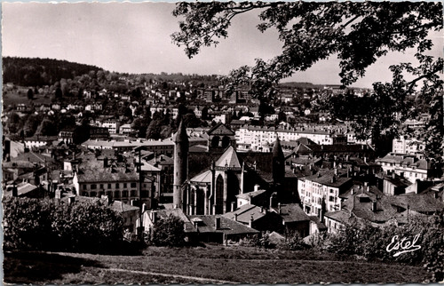 Epinal general view and St Morice's Basilica