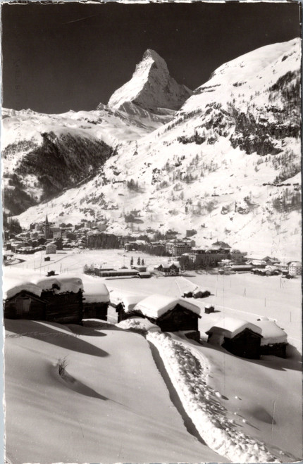 Zermatt with Matterhorn Winter Scene