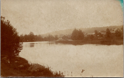 Scandinavian Lake Village Scene