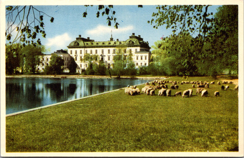Drottningholm Palace with Sheep and Pond