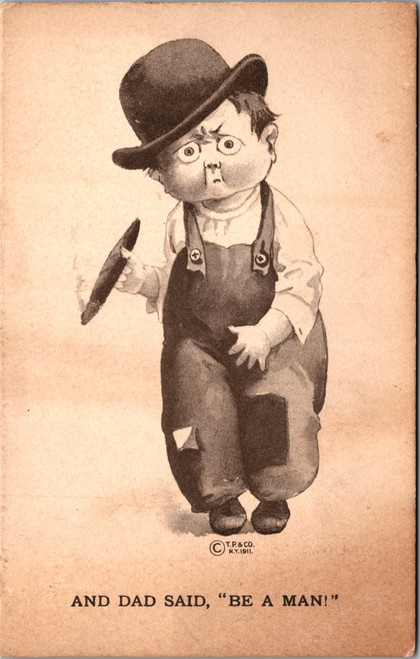 And Dad Said Be a Man! Boy with hat and cigar