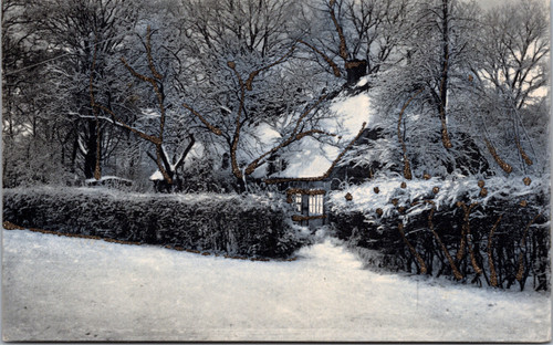 Snowy Cottage Rotograph glitter