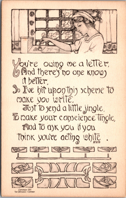 You're owing me a letter - 1911 Drysdale Art Nouveau You're owing me a letter - 1911 Drysdale Art Nouveau