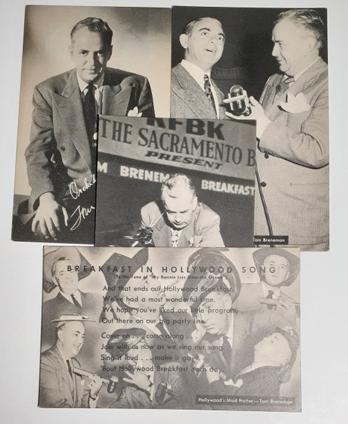 Lot of 4 Vintage 1945 Tom Breneman “Breakfast in Hollywood” Kellogg Co. Postcards – Old Time Radio & Celebrity Ephemera Lot of 4 Vintage 1945 Tom Breneman “Breakfast in Hollywood” Kellogg Co. Postcards – Old Time Radio & Celebrity Ephemera