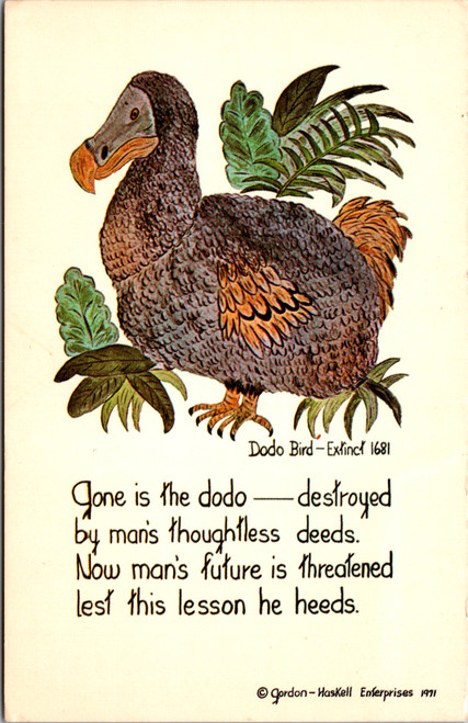Gone is the dodo Godon Haskell convservation message