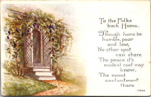 To the Folks Back Home  Though home be humble... Verse with Ivy-Covered Door To the Folks Back Home  Though home be humble... Verse with Ivy-Covered Door