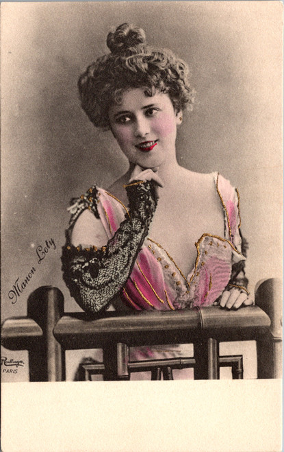 Manon Loty French Actress Hand-Tinted Costume Portrait
