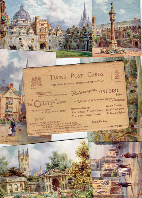 Picturesque Oxford Series I complete set with envelope H.B. Wimbush Picturesque Oxford Series I complete set with envelope H.B. Wimbush