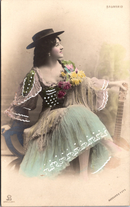 Sagrario Spanish Stage Actress in Traditional Costume