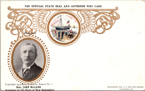1905 New Hampshire Governor John McLane Official State Seal