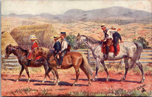 Children Riding to School - Australian Life Series II