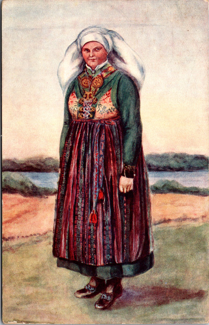 Woman in Bara Härad Folk Costume