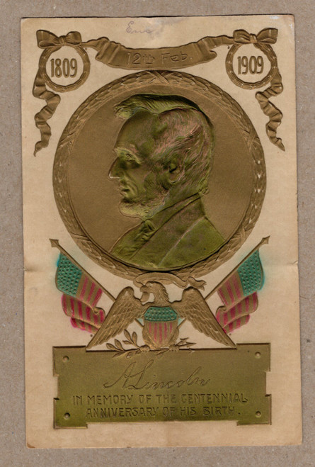 President Lincoln Centennial Birthday coin eagle flag