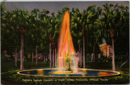Florida's Famous Fountain at Night Stetson University
