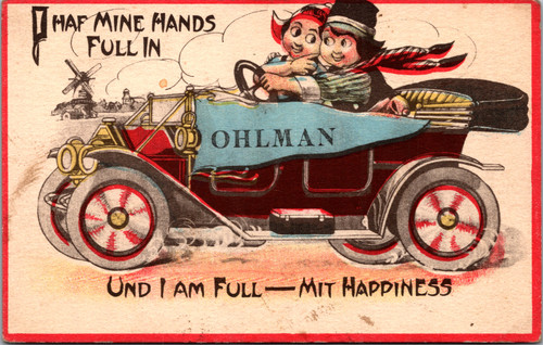 I haf mine hands full in Ohlman - dutch boy girl in car