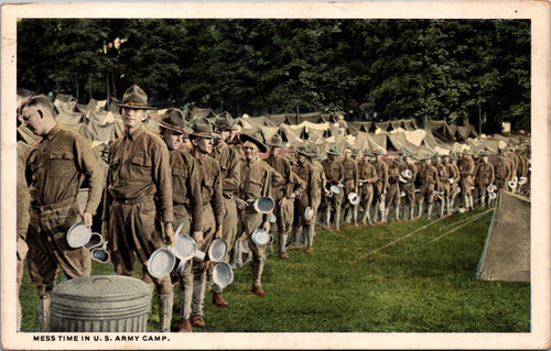 Mess Time in U.S. Army Camp