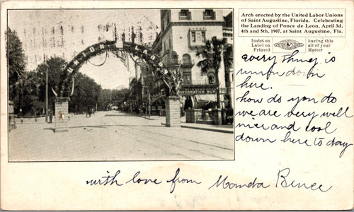 Union Labor Arch St. Augustine FL 1907