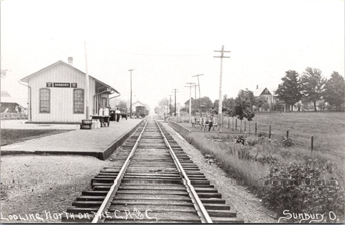 Looking North on the CA & C Sunbury Ohio