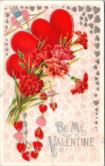 Be My Valentine - hearts and carnations