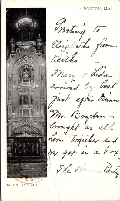 Keith's by Night theatre - Boston, Mass 1903 private mailing card