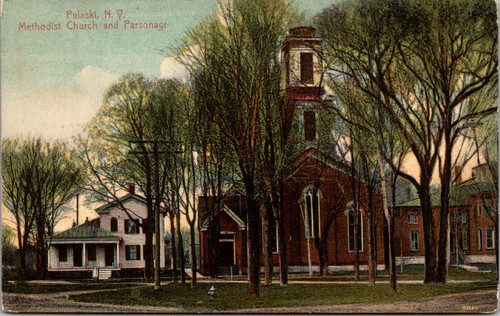 Methodist Episcopal Church and Parsonage - Pulaski NY C.A.Jewell