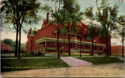 Home for Aged Couples Sunset Avenue Utica New York postcard