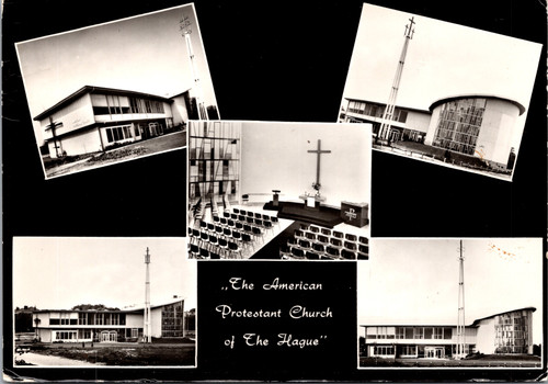 American Protestant Church The Hague Netherlands real photo postcard
