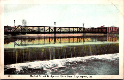 Vintage postcard showing the Court House in Logansport Indiana Cass County