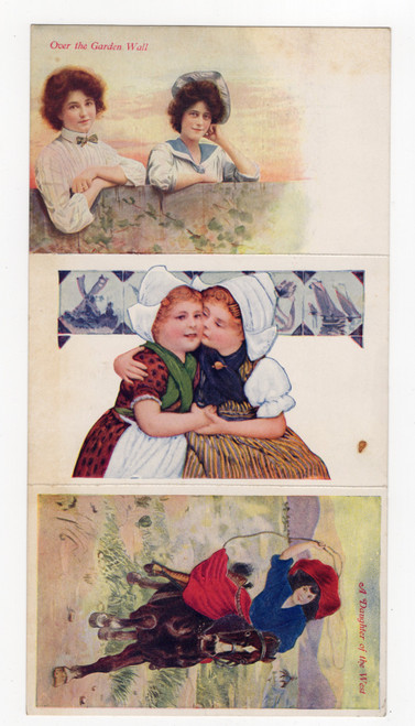 Uncut three panel Indianapolis Star postcard sheet of women and girls