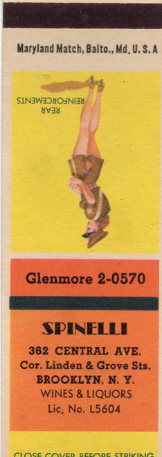 Matchbook Cover Spinelli Wines Rear Reinforcements pin up