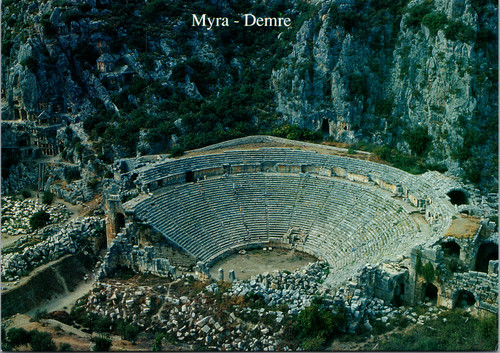Roman theatre at Myra Demre Turkey postcard view